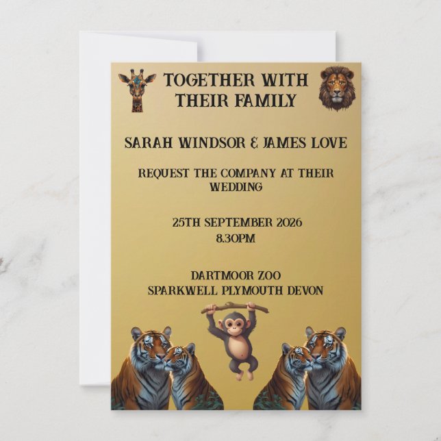 Personalize Wedding Zoo Invitation (Front)