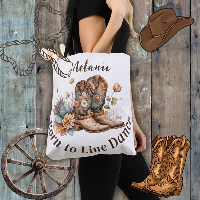 Personalize Western Boho Line Dancing Tote Bag (Creator Uploaded)