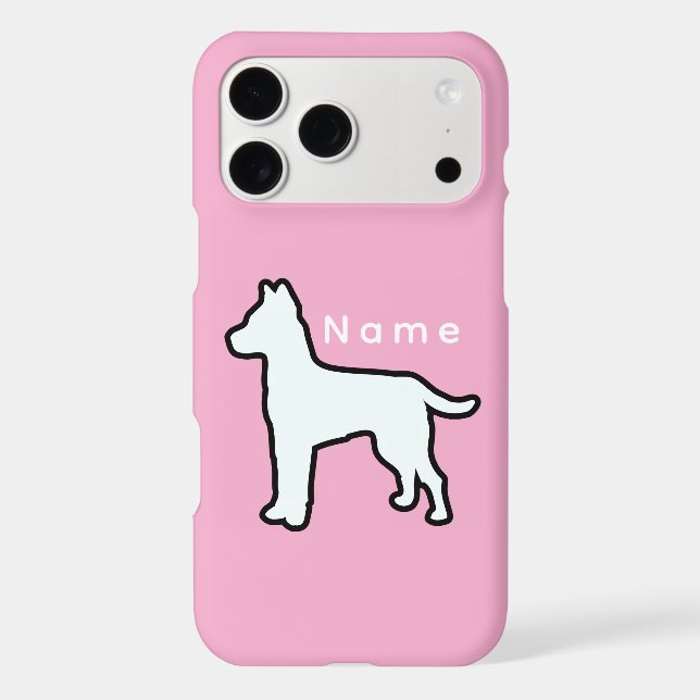 Personalize With A Name White Dog Pink  (Back)