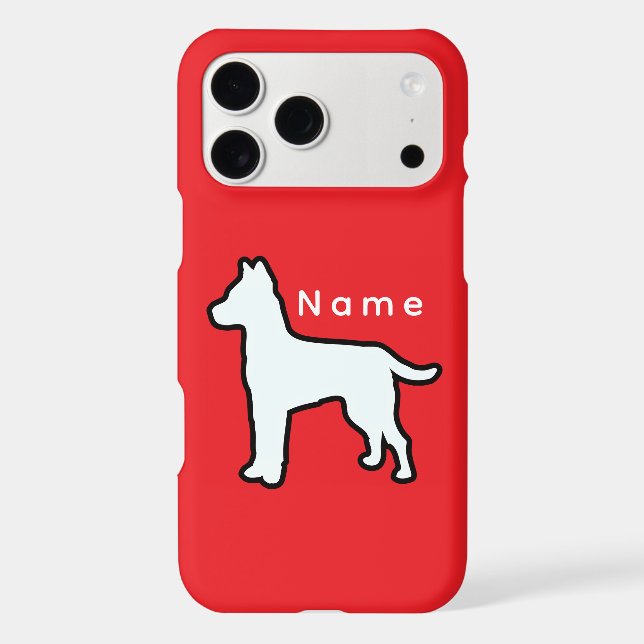 Personalize With A Name White Dog Red   (Back)
