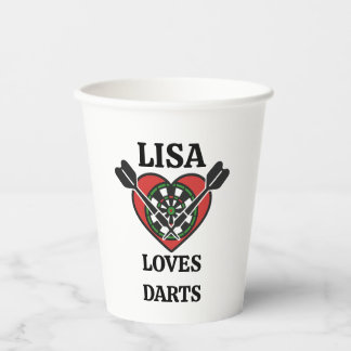 Personalize with any name perfect for darts player paper cups