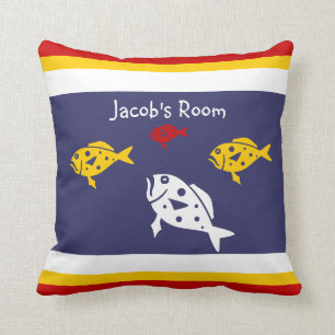 Personalize with name fish pillow