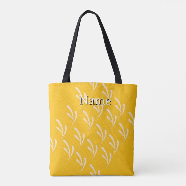 Personalize With Your Name Yellow Tote Bag (Back)