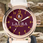 Personalize your name monogram custom watch<br><div class="desc">Personalized initials and name custom watch is a sweet anniversary gift to celebrate a milestone occasion for a couple. It makes a meaningful gift for a special day. Personalized Watch Wedding Gift for Groom, Watch For Groom, Anniversary Gift for Men, Groom Gift From Bride, Gift For Husband, Engraved Gift For...</div>