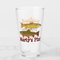 Personalize your our pint glass- 4 Trout Species
