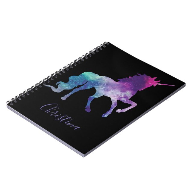 Personalize Your Own Colorful Unicorn Notebook (Left Side)