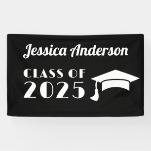 PersonalizeBlack and White Graduation Banner