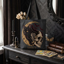 PersonalizeBlack Cat Skeleton Skull Halloween