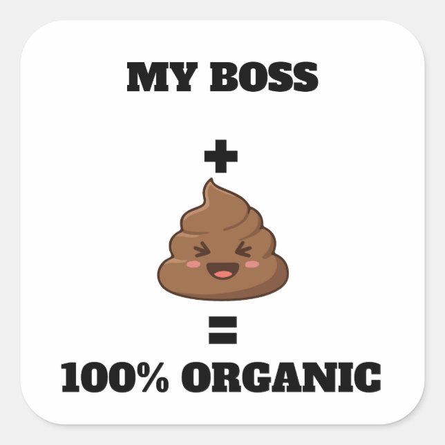Personalized 100% Organic Poop Sticker - Custom Na (Front)
