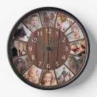 Personalized 12 Photo Collage Natural Wood