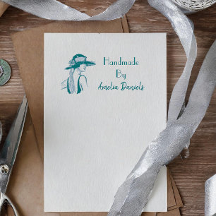 Personalized 1920's Flapper Girl Handmade By  Rubber Stamp