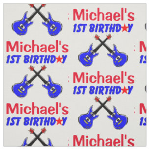 PERSONALIZED 1 YR OLD ROCK STAR FABRIC