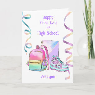 Personalized 1st Day of High School Card