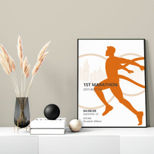 Personalized 1st Marathon Runner Gift Poster