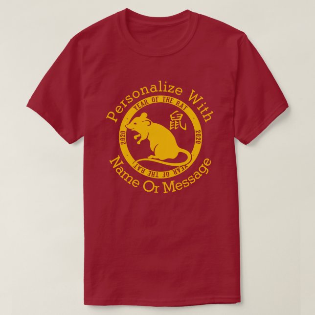 PERSONALIZED 2020 Year Of The Rat T-Shirt (Design Front)