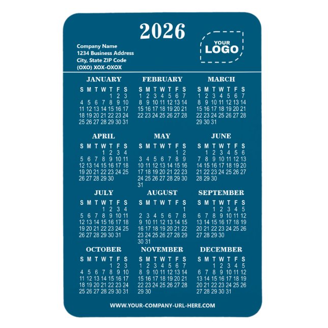 Personalized 2026 Promotional Business Magnet (Vertical)