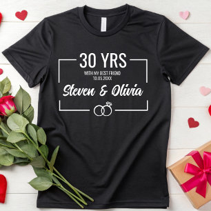 Personalized 20th 30th Anniversary Wedding Couples T-Shirt