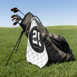 Personalized 21st Birthday Modern and Elegant   Golf Towel