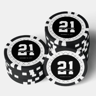 Personalized 21st Birthday Modern and Elegant   Poker Chips