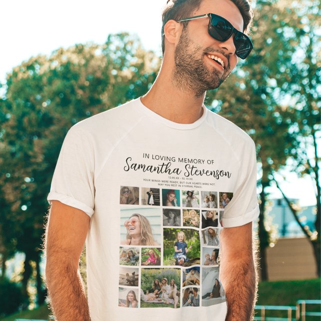 Personalized 24 Photo Collage Memorial Tri-Blend Shirt (Creator Uploaded)