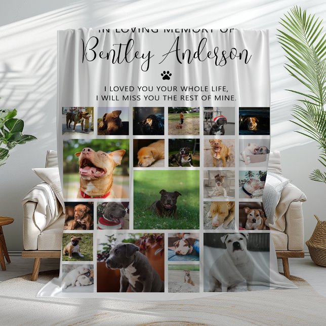 Personalized 24 Photo Pet Memorial Fleece Blanket (Creator Uploaded)