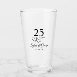 Personalized 25th Anniversary Gift Elegant Modern Glass