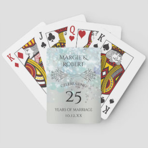 Personalized 25th Wedding Anniversary Party Favor  Playing Cards