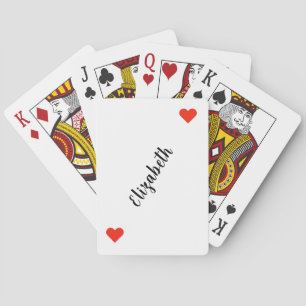 Personalized 2-Red Hearts Playing Cards