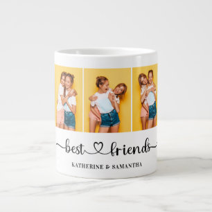 Personalized 3 Photo Collage Best Friends Forever Large Coffee Mug