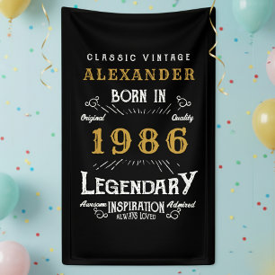 Personalized 40th Birthday 1986 Vintage Legend Banner