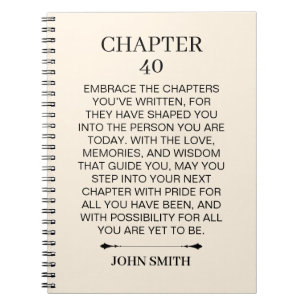 Personalized 40th Birthday Gift Custom Notebook