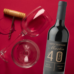 Personalized 40th Birthday wine label