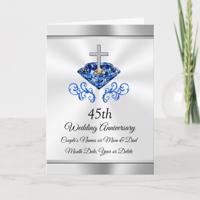 Personalized 45th Wedding Anniversary Cards (Front)