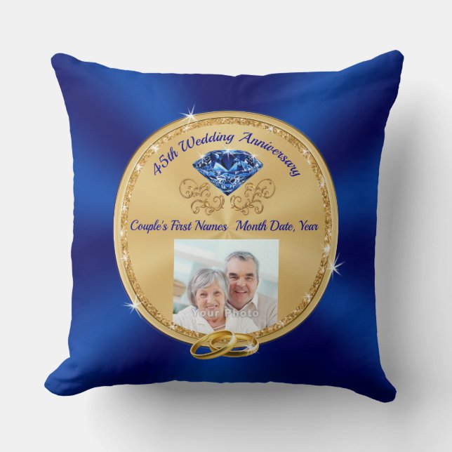 Personalized 45th Wedding Anniversary Gifts Cushion (Front)