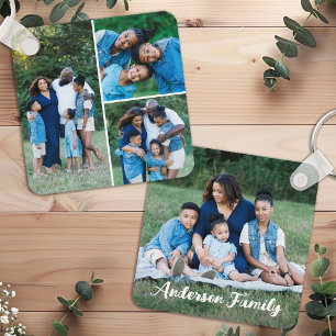 Personalized 4 Photo Collage Custom Modern Family Key Ring