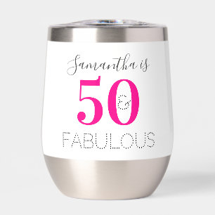Personalized 50 and Fabulous Hot Pink Birthday