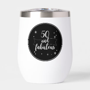 Personalized 50 Fabulous Black White Party Favor