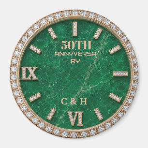 Personalized 50th Anniversary Emerald Marble  Magnet