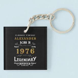 Personalized 50th Birthday Legend 1976 Vintage Key Ring