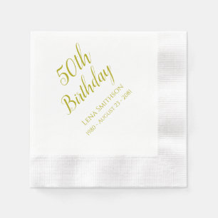 Personalized 50th Birthday Napkins Custom