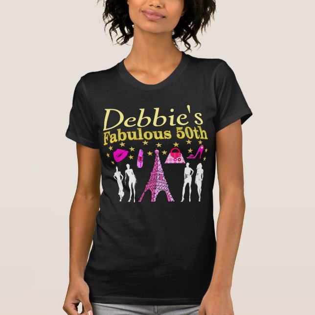 PERSONALIZED 50TH BIRTHDAY PARIS DIVA T SHIRT (Front)