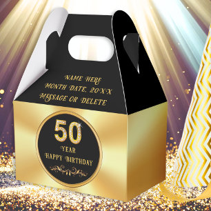 Personalized 50th Birthday Party Favors, Birthday Favour Box
