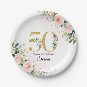 Personalized 50th Birthday Party Paper Plates