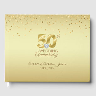 Personalized 50th Golden Wedding Anniversary Guest Book