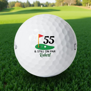 Personalized 55th Birthday Gift for Golfer Golf Balls