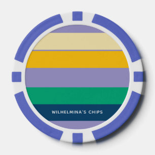 Personalized 5 Colored Lines Poker Chips