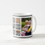 Personalized  5 Photo Collage Best Pop Ever Gray Coffee Mug<br><div class="desc">Express how much you love your grandpa with affection.A photo mug with 5 pictures of grandfather and grandkids will fill his heart with happiness.</div>