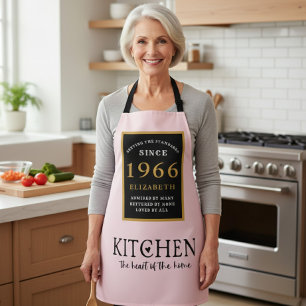 Personalized 60th Birthday Cook Chef Baker Pink Apron
