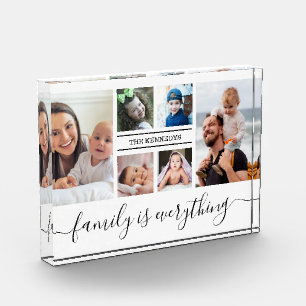 Personalized 6 Picture Collage Quote Family Name  Photo Block