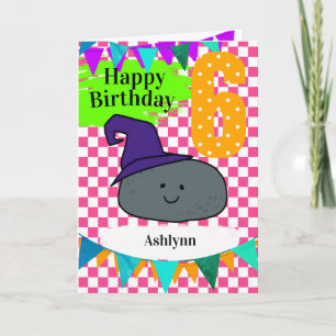Personalized 6th Birthday Halloween Witch Card
